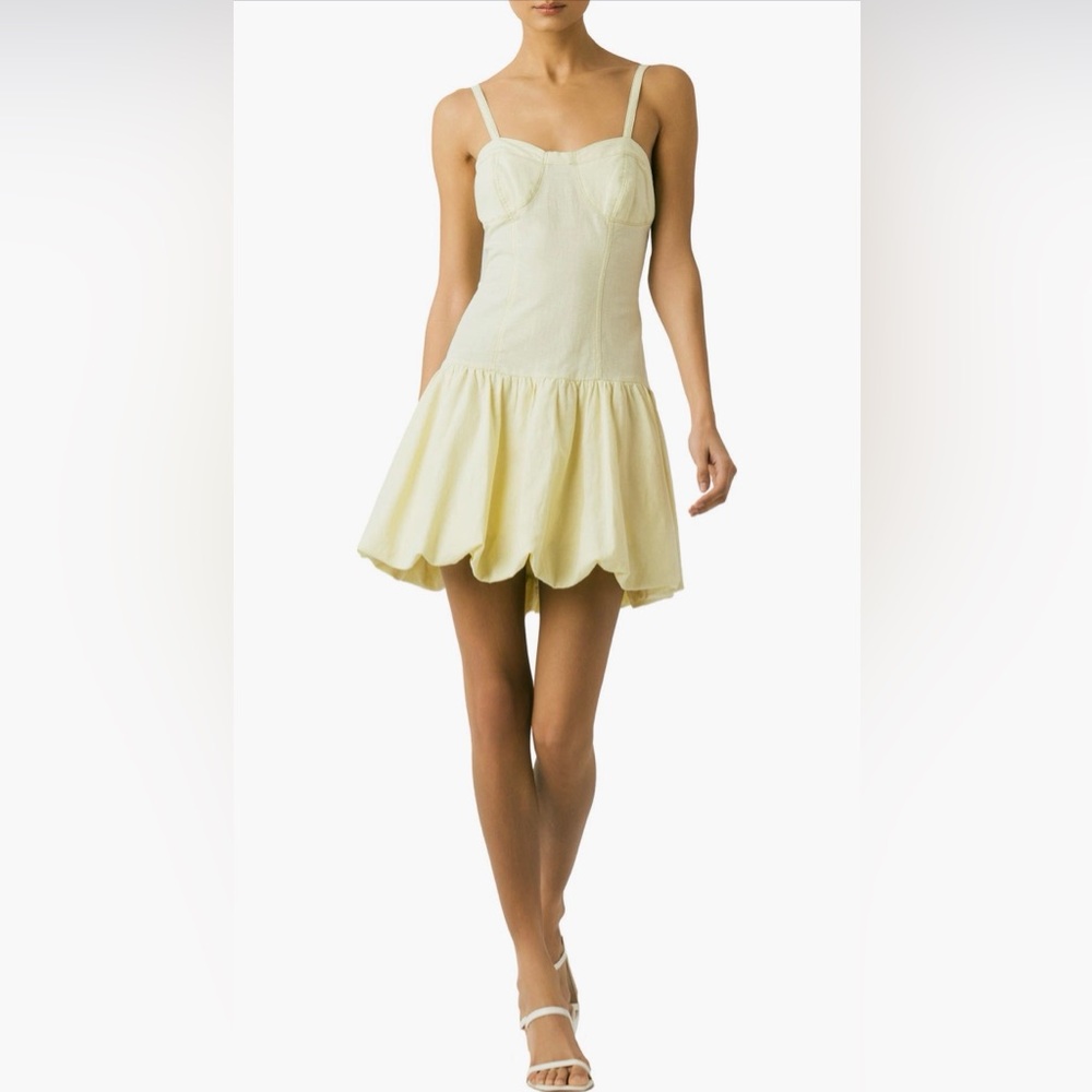 BLANKNYC Bubble Hem Linen Blend Minidress In Color‎ Bread & Butter